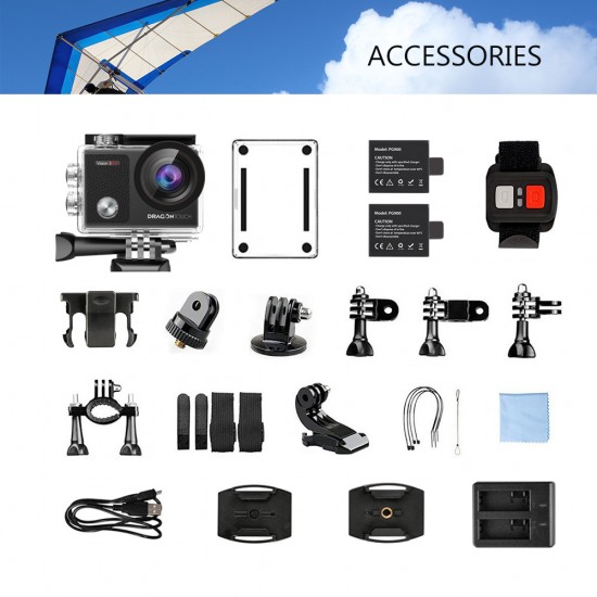 Dragon Touch 4K Action Camera Touch Screen 16MP Vision 3 Pro PC